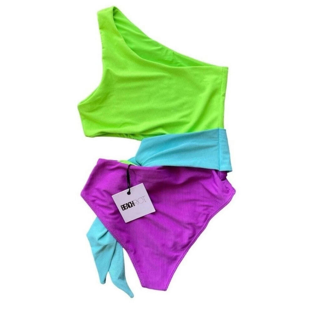NWT Beach Riot Carlie Swimsuit in Cool Combo XS New With‎ Tags Sold Out - Picture 2 of 7